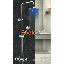LED Rainfall Shower Mixer Brass Faucet with Handle Shower